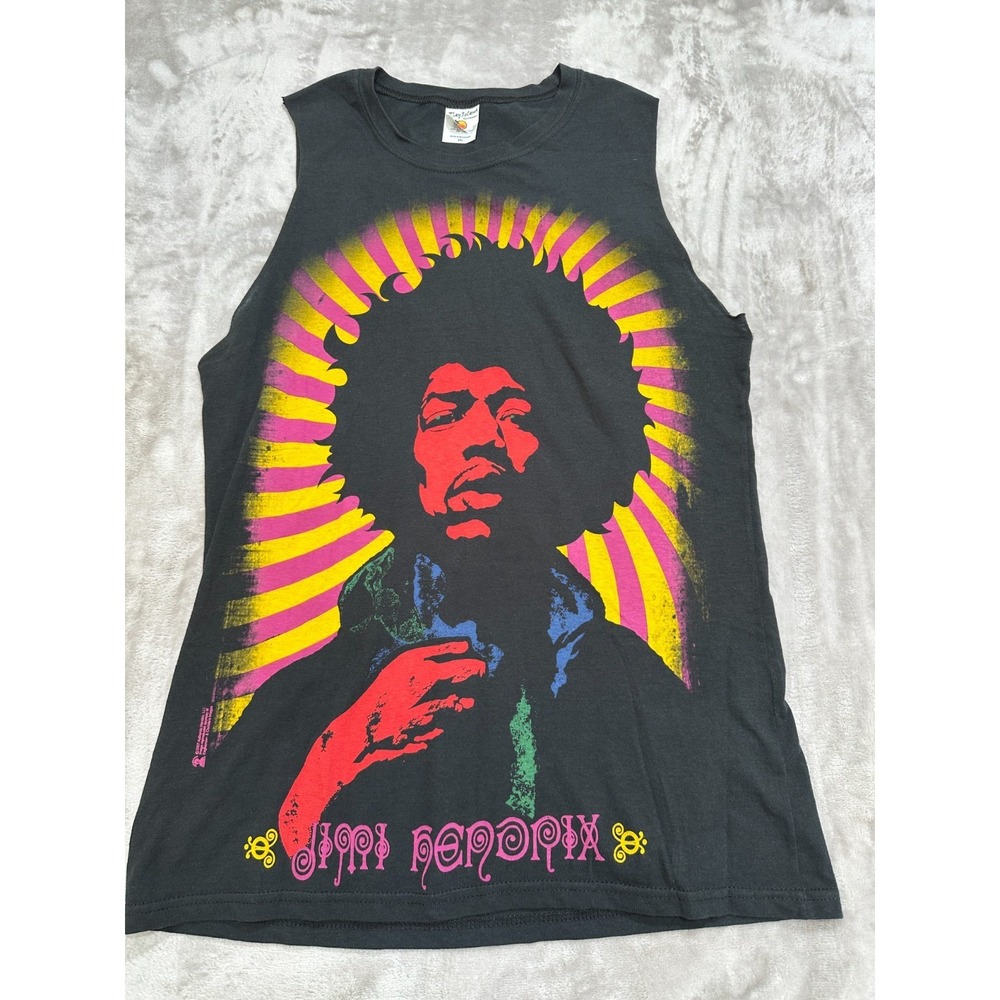 Jimi Hendrix Custom Cut Off Muscle Tank Top 2XL Bay Island Sportswear Graphic T